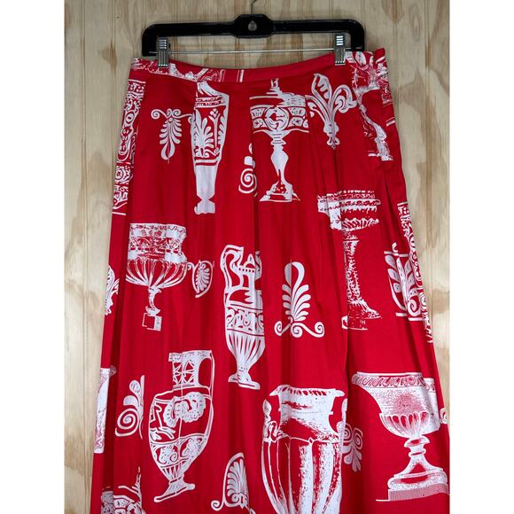 Soft Surroundings Maxi Skirt Grecian Urn Print Y2K Cottagecore Cotton Vintage - Picture 3 of 12